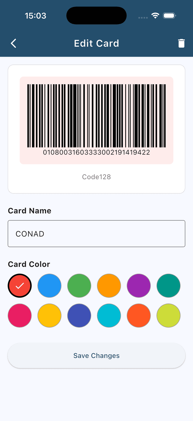 Fidelity Cards - Card Details